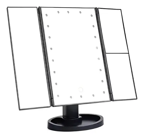 Espejo Led Triple Maquillaje Belleza Con Aumentos 241344
