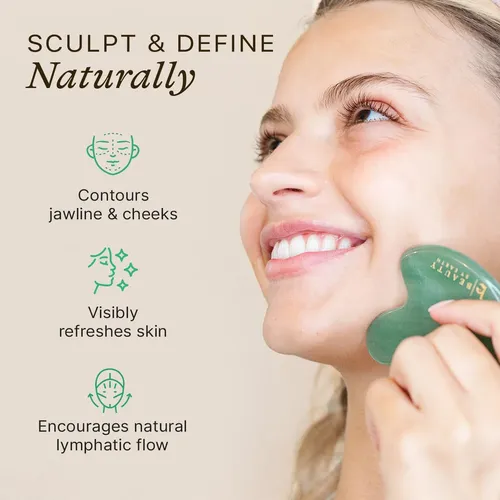 Masajeador Facial Gua Sha Beauty By Earth Jade Verde