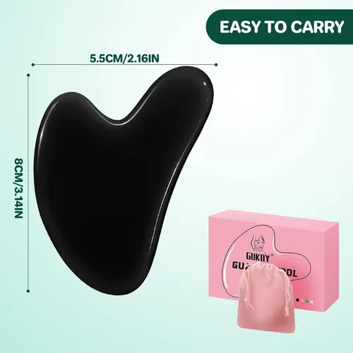 Gua Sha Facial Jade Negro Para Spa Y Alivio Muscular