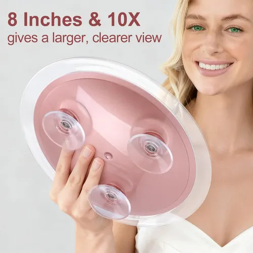 Espejo De Aumento Santoo Grande De 20 Cm Con Ampliación De 10x,