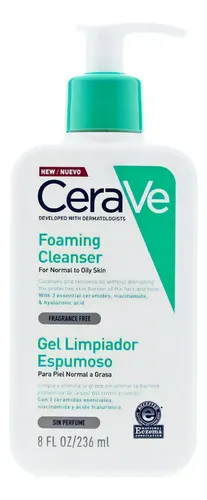 Gel Limpiador Cerave Espumoso Piel Normal A Grasa 236 Ml