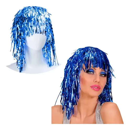10 Pelucas Metalizadas Colores Surtidos Carnaval Carioca