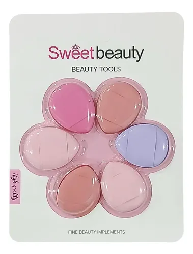 6 Mini Esponjas Puff Para Dedos Corrector Base Maquillaje