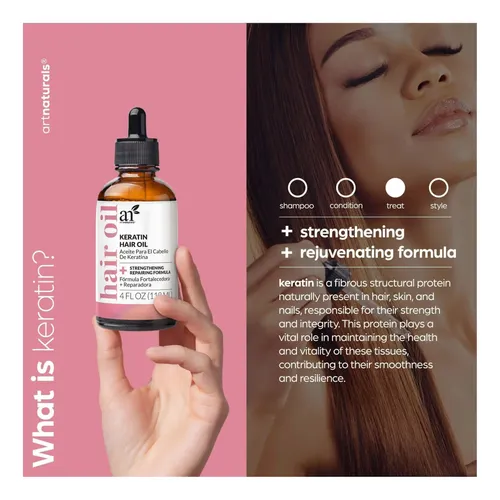Artnaturals Keratin Hair Oil 4oz Tratamiento Nutritivo Para
