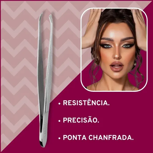Pinza Lanossi Ls6003 de acero inoxidable con punta biselada