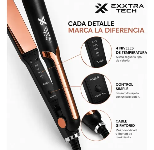 Planchita De Pelo Alisador Cabello Exxtra Tech 45w Céramica