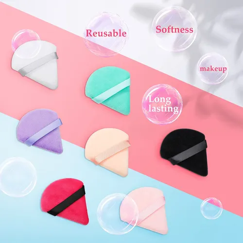 Borla De Maquillaje Triangular Patelai, 15 Piezas, Negra