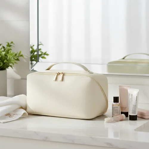 Bolsa De Viaje Y Maquillaje De Piel Sintética De 1 Pieza Con