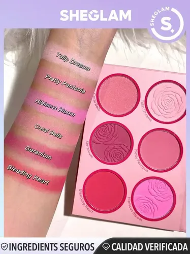 Sheglam Paleta De Rubor Floral Flush 6 Tonos Tono Del Maquillaje Rosa