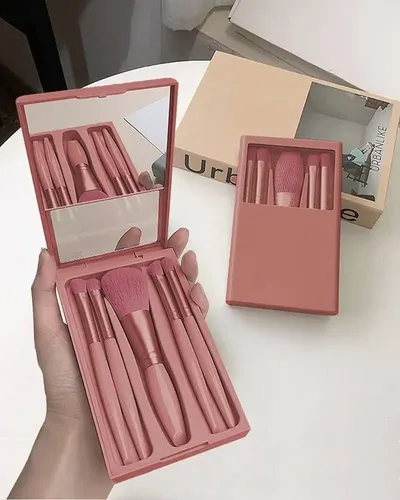 Kit De Brochas Con Estuche, Visor Y Espejo, 5 Piezas