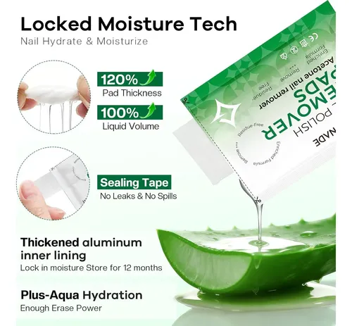 Discos Removedor De Esmalte Glamonade Con Aloe Vera 50 Uds