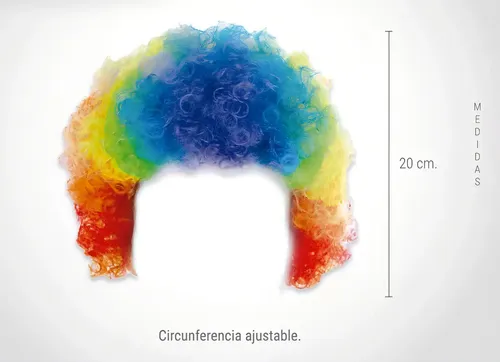 Peluca Afro Payaso Rulos Cotillon Fiesta Color Verde