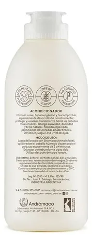 Acondicionador Aveno Infantil Hidratante para Piel Sensible de 250 mL