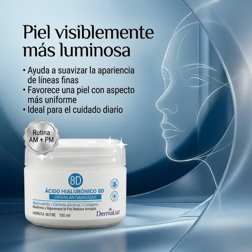 Crema Antiarrugas Acido Hialuronico 8d Dermaluz 100ml