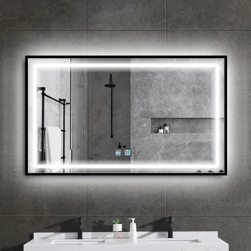 Espejo Digital Led Rectangular 80×70 Con Desempañador