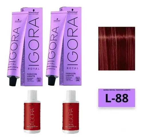 2 Tintura Igora L88 Fashion L Schwarzkopf + 2 Oxidante 60ml
