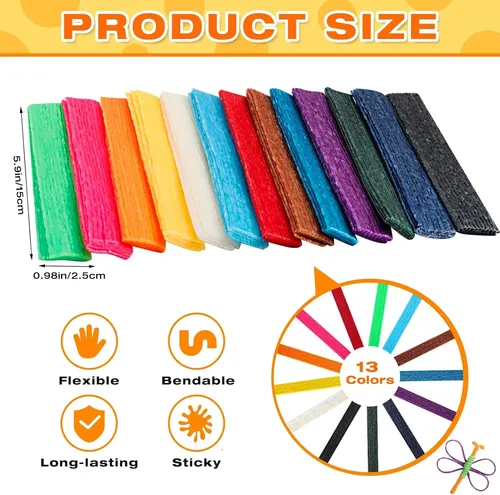 1000 Cintas De Cera Flexibles 13 Colores Para Manualidades