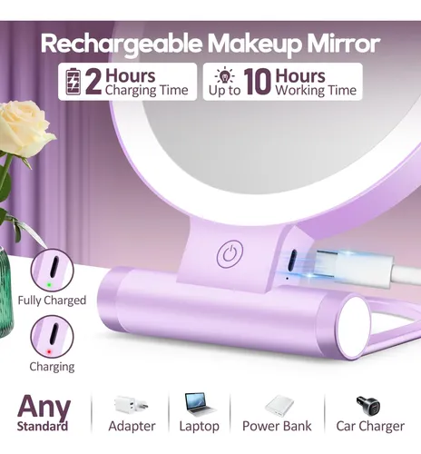 Espejo De Aumento B Beauty Planet 18cm Púrpura Plegable