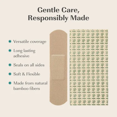 Bandas De Tela De Bambú Febu 75 Tiras Compostables Sin