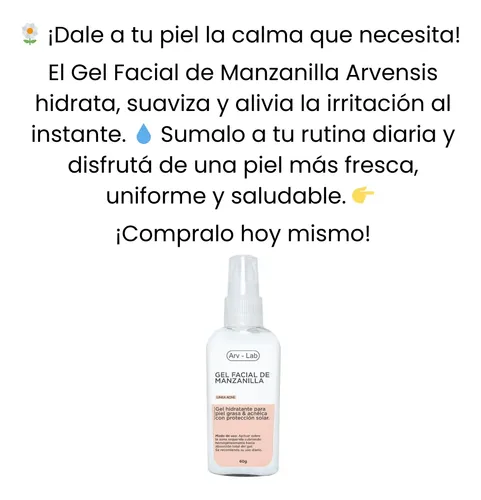 Gel Facial Manzanilla Hidratante Descongestivo 60cc Arvensis