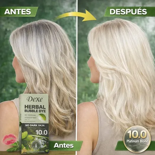 Dexe Shampoo Tintura Rubio Platinado 10.0 Cubre Canas Tinte