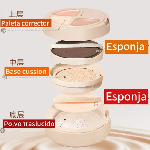 Base Cushion 3 En 1 Polvo Traslucido+corrector – 02