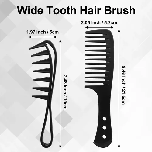 2-pack Texture Comb & Wide Tooth Set, Hair Styling For