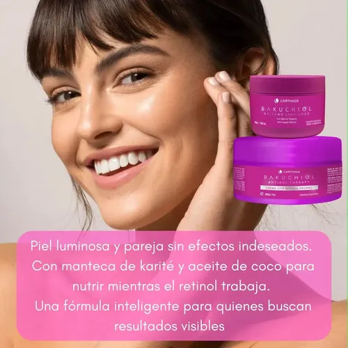 Kit X2 Bakuchiol Carthage Limpieza Crema Rutina Skincare Set
