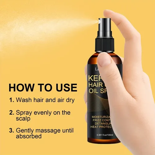 Spray Aceite Keratina Lanemay – Pelo Seco, Brillo, Sin Frizz
