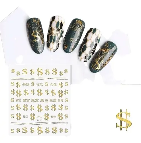 Decals Uñas Dólar Decoración Sticker Confetti Strass Fcnails