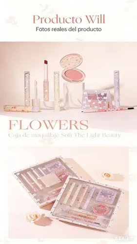 & Set De Maquillaje Completo En Caja Regalo – Batom, Cejas,