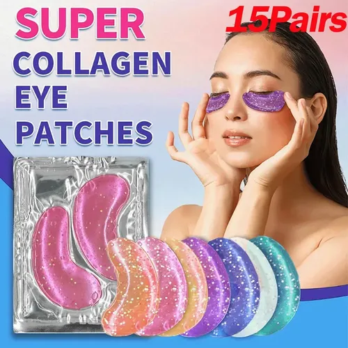 15 Pares De Parches Hidratantes De Colágeno Para Ojos