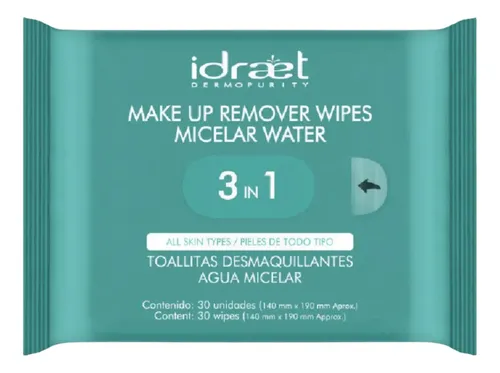 Toallitas Desmaquillantes Agua Micelar Idraet 3en1 30u