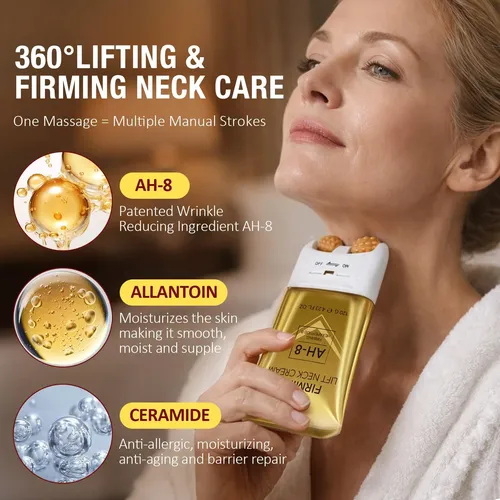 Neck Firming Cream With Roller, Collagen Peptide Anti Aging 4.23 Fl Oz (pack Of 1)