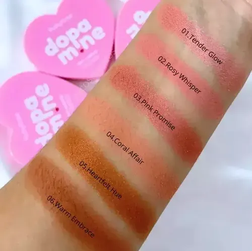 Blush Compacto Corazon Dopamine Mate O Satinado Ruby Rose