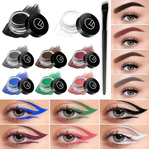 Set Eyeliner En Gel Verde Con Brocha 5.51 Pulgadas