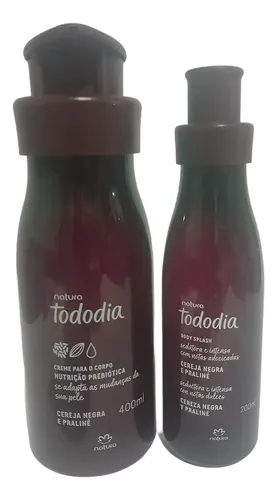 Kit Body Splash con crema hidratante de cereza y praliné, 400 ml, Tododia, cereza negra y praliné