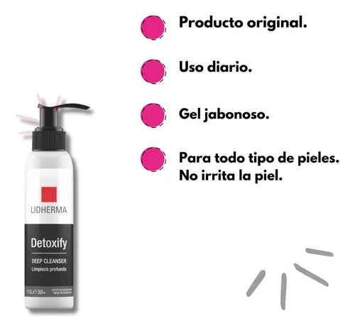 Detoxify Lidherma Deep Cleanser Gel Limpiador Facial 110 Ml