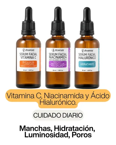 Vitamina C, Hialuronico, Niacinamida X 50ml Mejor Rutina Fac