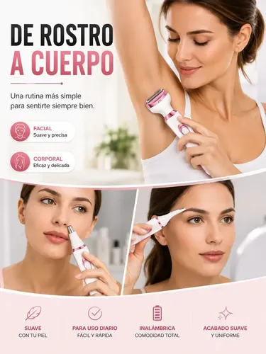 Afeitadora Electrica Femenina Depiladora Para Cuerpo Y Cara