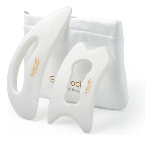 Set 2 Gua Sha Masaje Corporal Resina Blanco