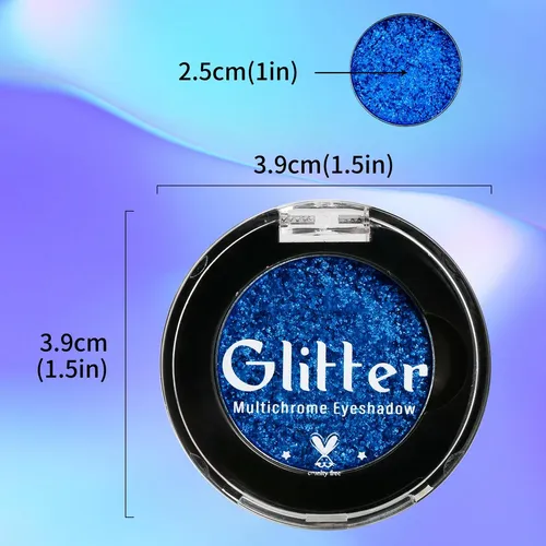 Beuself Sombra Glitter Royal #6e Azul Holográfica