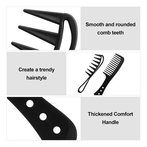 2-pack Texture Comb & Wide Tooth Set, Hair Styling For