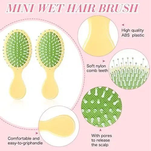 Set De 12 Mini Cepillos Y Peines Para Cabello Mojado