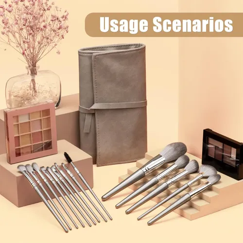 Set Maquillaje Brochas 14 Piezas Con Estuche