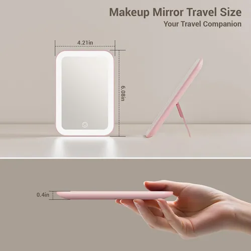 Espejo De Maquillaje Kintion Portátil Con Luz Led Recargable