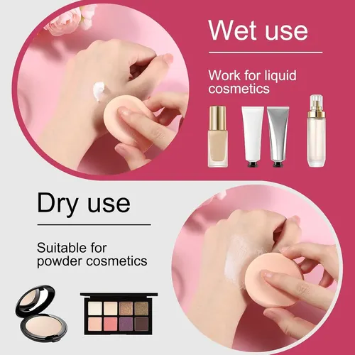 Cjw2 Esponjas De Maquillaje Redondas Para Base Con Estuche.c