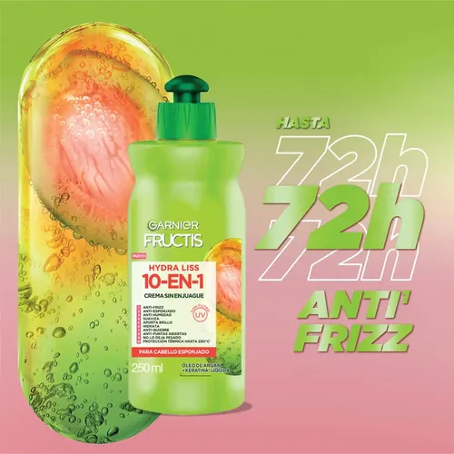 Crema Para Peinar Garnier Fructis Hydra Liss 10 En 1 X250ml