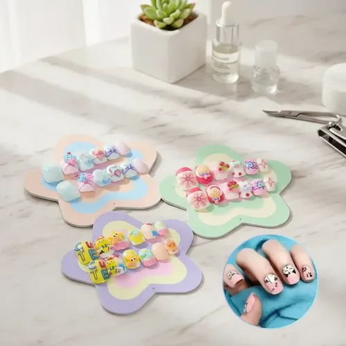Uñas Postizas Cuadradas P/manos 12pcs C/ Pegamento Mujer