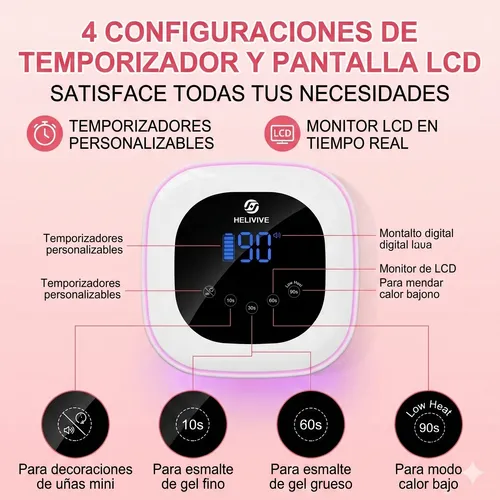 Cabina Uv Led Inalámbrica 80w Recargable Uñas Gel Manicura